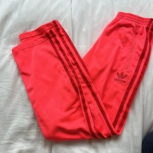 Adidas Classic Track Pants MEDIUM Neon Pink x Dark Pink Stripe